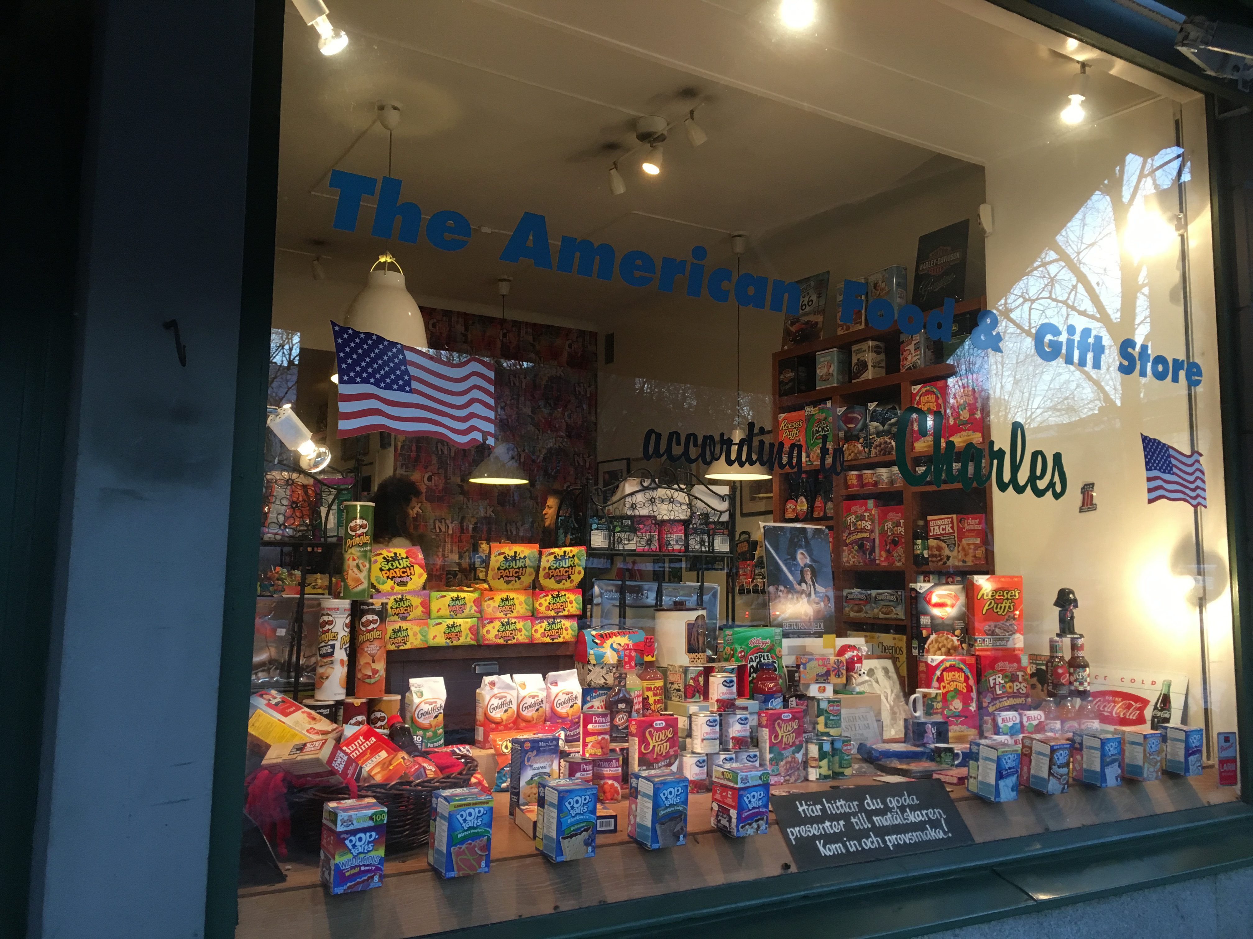 The American Food and Gifts store according to Charles